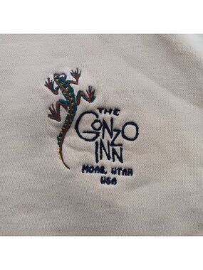Vintage Sweatshirt Large Pigment Gonzo Inn Moab Utah Embroidered Logo Fleece 90s